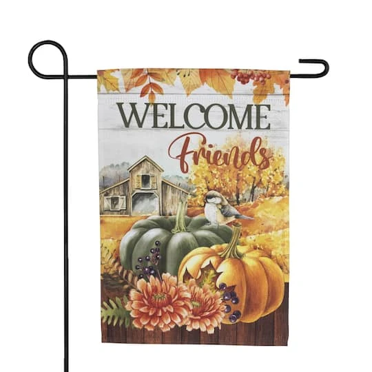 Northlight 18" X 12.5" Welcome Friends Fall Harvest Outdoor Garden Flag 3 Northlight 18" X 12.5" Welcome Friends Fall Harvest Outdoor Garden Flag