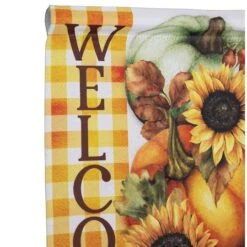Northlight 18" X 12.5" Pumpkins & Sunflowers Welcome Fall Harvest Outdoor Garden Flag 12 Northlight 18" X 12.5" Pumpkins & Sunflowers Welcome Fall Harvest Outdoor Garden Flag -Northlight D800641S 4