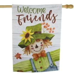 Northlight 40" X 28" Scarecrow Welcome Friends Fall Harvest Outdoor House Flag 11 Northlight 40" X 28" Scarecrow Welcome Friends Fall Harvest Outdoor House Flag -Northlight D800643S 3