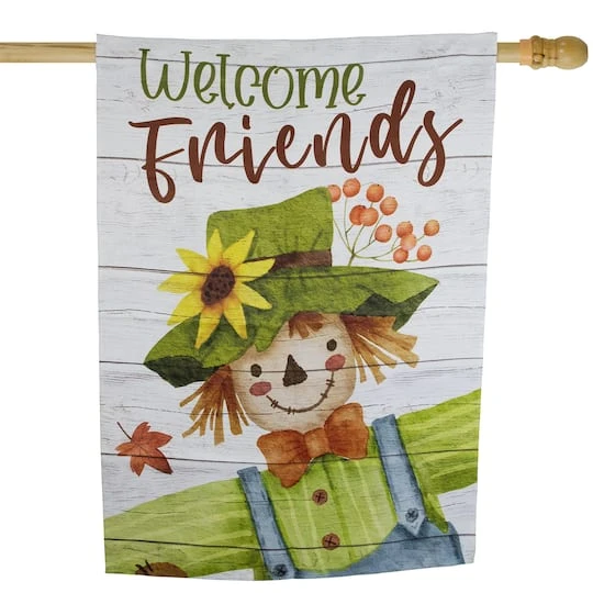 Northlight 40" X 28" Scarecrow Welcome Friends Fall Harvest Outdoor House Flag 6 Northlight 40" X 28" Scarecrow Welcome Friends Fall Harvest Outdoor House Flag - Image 4