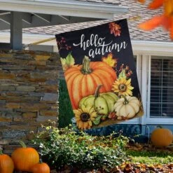 Northlight 40" X 28" Pumpkins & Sunflowers Hello Autumn Outdoor Fall Harvest House Flag 10 Northlight 40" X 28" Pumpkins & Sunflowers Hello Autumn Outdoor Fall Harvest House Flag -Northlight D800644S 1