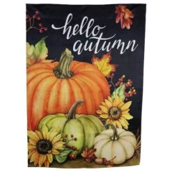 Northlight 40" X 28" Pumpkins & Sunflowers Hello Autumn Outdoor Fall Harvest House Flag 11 Northlight 40" X 28" Pumpkins & Sunflowers Hello Autumn Outdoor Fall Harvest House Flag -Northlight D800644S 2