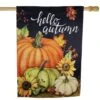 Northlight 40" X 28" Pumpkins & Sunflowers Hello Autumn Outdoor Fall Harvest House Flag 1 Northlight 40" X 28" Pumpkins & Sunflowers Hello Autumn Outdoor Fall Harvest House Flag -Northlight D800644S 3