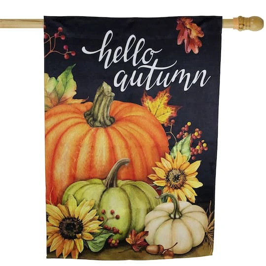 Northlight 40" X 28" Pumpkins & Sunflowers Hello Autumn Outdoor Fall Harvest House Flag 3 Northlight 40" X 28" Pumpkins & Sunflowers Hello Autumn Outdoor Fall Harvest House Flag