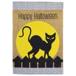 Northlight 18" X 12.5" Black Cat Happy Halloween Outdoor Garden Flag 10 Northlight 18" X 12.5" Black Cat Happy Halloween Outdoor Garden Flag -Northlight D800645S 2