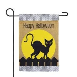 Northlight 18" X 12.5" Black Cat Happy Halloween Outdoor Garden Flag 11 Northlight 18" X 12.5" Black Cat Happy Halloween Outdoor Garden Flag -Northlight D800645S 3