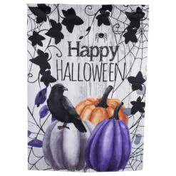 Northlight 40" X 28" Pumpkins & Crow Happy Halloween Outdoor House Flag 11 Northlight 40" X 28" Pumpkins & Crow Happy Halloween Outdoor House Flag -Northlight D800646S 2