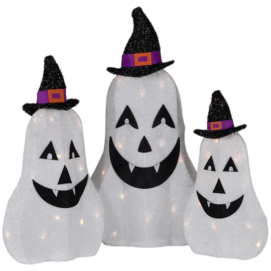 Northlight LED Jack O' Lantern Ghosts Outdoor Halloween Decoration Set 4 Northlight LED Jack O' Lantern Ghosts Outdoor Halloween Decoration Set - Image 2