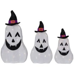 Northlight LED Jack O' Lantern Ghosts Outdoor Halloween Decoration Set 12 Northlight LED Jack O' Lantern Ghosts Outdoor Halloween Decoration Set -Northlight D800647S 3