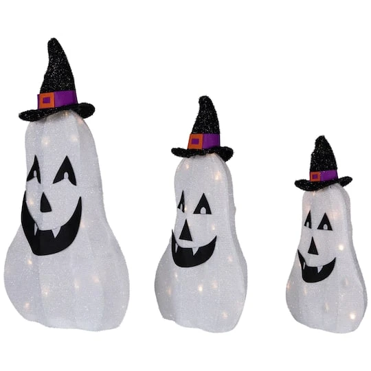 Northlight LED Jack O' Lantern Ghosts Outdoor Halloween Decoration Set 7 Northlight LED Jack O' Lantern Ghosts Outdoor Halloween Decoration Set - Image 5