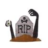 Northlight 36" Black & Gray Lighted Tombstone Halloween Decoration, Orange LED Lights