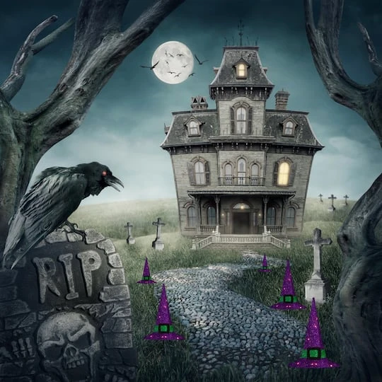 Northlight 14" LED Lighted Purple Witches Hat Outdoor Halloween Pathway Markers, 3ct. 5 Northlight 14" LED Lighted Purple Witches Hat Outdoor Halloween Pathway Markers, 3ct. - Image 3