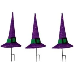 Northlight 14" LED Lighted Purple Witches Hat Outdoor Halloween Pathway Markers, 3ct. 13 Northlight 14" LED Lighted Purple Witches Hat Outdoor Halloween Pathway Markers, 3ct. -Northlight D800652S 4