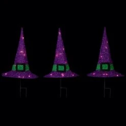 Northlight 14" LED Lighted Purple Witches Hat Outdoor Halloween Pathway Markers, 3ct. 15 Northlight 14" LED Lighted Purple Witches Hat Outdoor Halloween Pathway Markers, 3ct. -Northlight D800652S 6