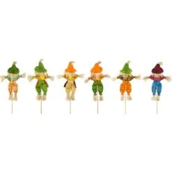 Northlight 24" Fall Harvest Scarecrow Picks, 6ct. -Northlight D800655S 3