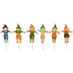 Northlight 24" Fall Harvest Scarecrow Picks, 6ct. -Northlight D800655S 4