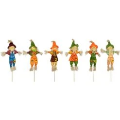 Northlight 24" Fall Harvest Scarecrow Picks, 6ct. -Northlight D800655S 5