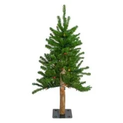 Northlight 3ft. Pre-Lit Alpine Artificial Christmas Tree, Multicolor Lights