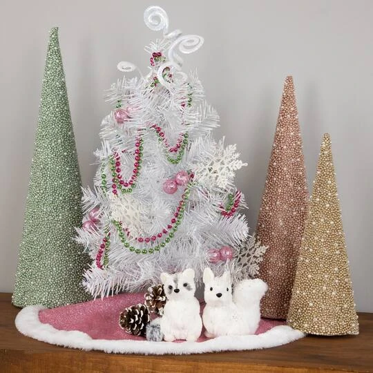 Northlight 18" Unlit White Iridescent Spruce Artificial Christmas Tree 5 Northlight 18" Unlit White Iridescent Spruce Artificial Christmas Tree - Image 3