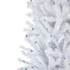 Northlight 6.5ft. Pre-Lit Slim White Geneva Spruce Artificial Christmas Tree, Blue Lights 11 Northlight 6.5ft. Pre-Lit Slim White Geneva Spruce Artificial Christmas Tree, Blue Lights -Northlight D810153S 3