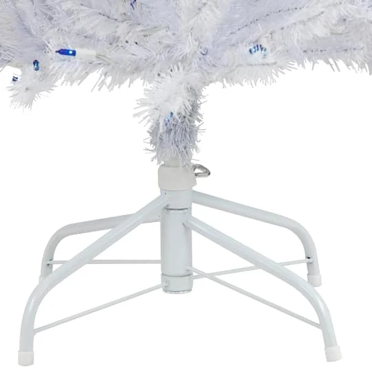 Northlight 6.5ft. Pre-Lit Slim White Geneva Spruce Artificial Christmas Tree, Blue Lights 8 Northlight 6.5ft. Pre-Lit Slim White Geneva Spruce Artificial Christmas Tree, Blue Lights - Image 6