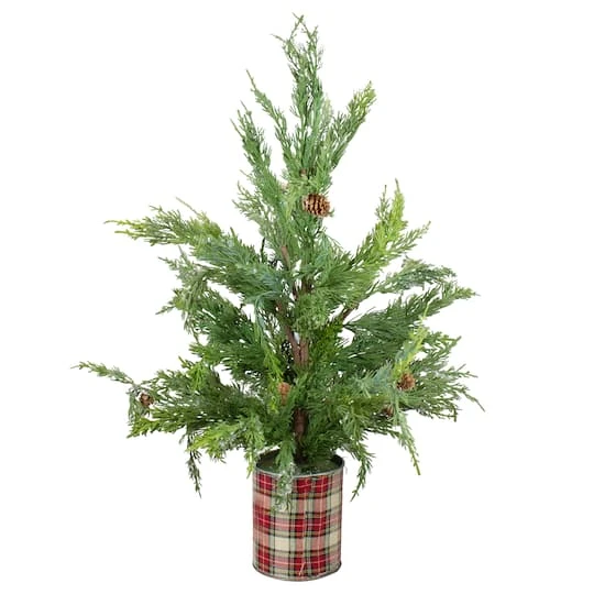 Northlight 24" Unlit Iced Cedar Artificial Potted Christmas Tree 4 Northlight 24" Unlit Iced Cedar Artificial Potted Christmas Tree - Image 2