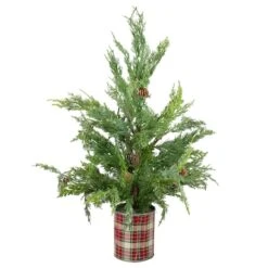 Northlight 24" Unlit Iced Cedar Artificial Potted Christmas Tree