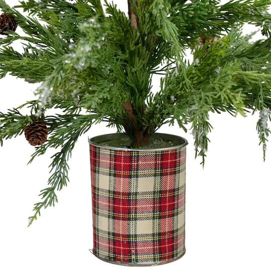 Northlight 24" Unlit Iced Cedar Artificial Potted Christmas Tree 5 Northlight 24" Unlit Iced Cedar Artificial Potted Christmas Tree - Image 3
