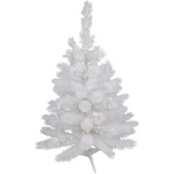 Northlight 3ft. Pre-Lit White Alaskan Pine Artificial Christmas Tree, Warm White LED Lights