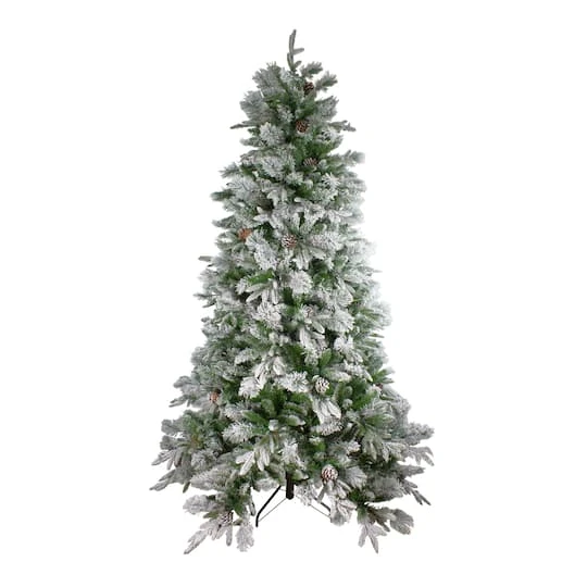 Northlight 6.5ft. Unlit Flocked Rosemary Emerald Angel Pine Medium Artificial Christmas Tree 4 Northlight 6.5ft. Unlit Flocked Rosemary Emerald Angel Pine Medium Artificial Christmas Tree - Image 2