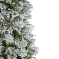 Northlight 6.5ft. Unlit Flocked Rosemary Emerald Angel Pine Medium Artificial Christmas Tree 12 Northlight 6.5ft. Unlit Flocked Rosemary Emerald Angel Pine Medium Artificial Christmas Tree -Northlight D810181S 3