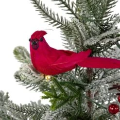 Northlight 2ft. Pre-Lit Potted Frosted Mixed Pine With Cardinals Christmas Tree, Warm White LED Lights 14 Northlight 2ft. Pre-Lit Potted Frosted Mixed Pine With Cardinals Christmas Tree, Warm White LED Lights -Northlight D810211S 5