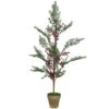 Northlight 3ft. Pre-Lit Potted Berries & Pine Artificial Christmas Tree, Warm White LED Lights -Northlight D810212S 1