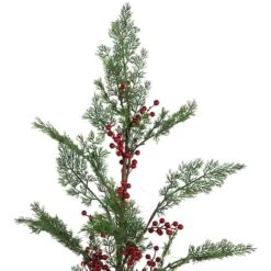 Northlight 3ft. Pre-Lit Potted Berries & Pine Artificial Christmas Tree, Warm White LED Lights -Northlight D810212S 3