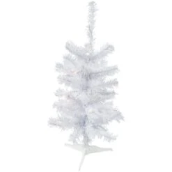 Northlight 2ft. Pre-Lit Woodbury White Pine Artificial Christmas Tree, Clear Lights