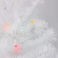 Northlight 2ft. Pre-Lit Snow White Pine Artificial Christmas Tree, Multicolor LED Lights -Northlight D810237S 2