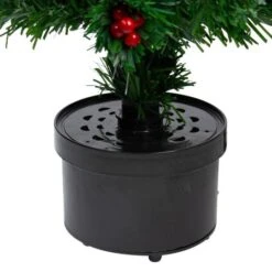 Northlight 3ft. Fiber Optic Color Changing Artificial Christmas Tree With Red Berries -Northlight D810416S 5