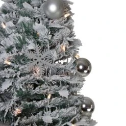 Northlight 6ft. Pre-Lit Flocked Pre-Decorated Pop-Up Artificial Christmas Tree 9 Northlight 6ft. Pre-Lit Flocked Pre-Decorated Pop-Up Artificial Christmas Tree -Northlight D810447S 2
