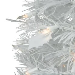 Northlight 6ft. Pre-Lit White Tinsel Pop-Up Artificial Christmas Tree, Clear Lights -Northlight D810466S 2