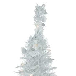 Northlight 6ft. Pre-Lit White Tinsel Pop-Up Artificial Christmas Tree, Clear Lights -Northlight D810466S 3