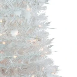 Northlight 6ft. Pre-Lit White Tinsel Pop-Up Artificial Christmas Tree, Clear Lights -Northlight D810466S 4