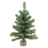 Northlight 18" Unlit Mini Canadian Pine Medium Artificial Christmas Tree With Faux Wood Base