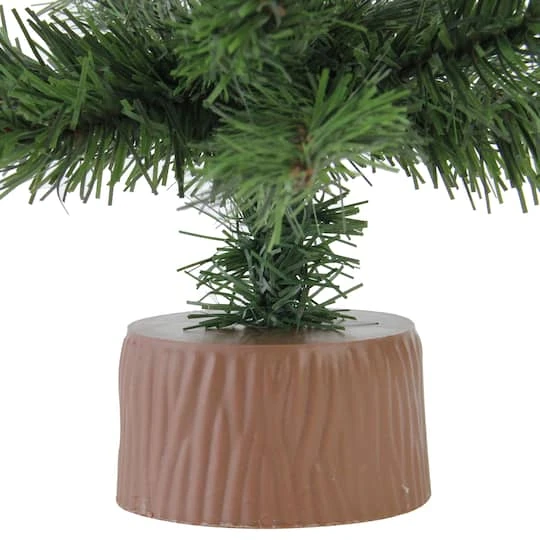 Northlight 18" Unlit Mini Canadian Pine Medium Artificial Christmas Tree With Faux Wood Base 7 Northlight 18" Unlit Mini Canadian Pine Medium Artificial Christmas Tree With Faux Wood Base - Image 5