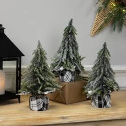 Northlight 9.5" Unlit Mini Silvery Pine Downswept Artificial Christmas Tree Set 10 Northlight 9.5" Unlit Mini Silvery Pine Downswept Artificial Christmas Tree Set -Northlight D810556S 2