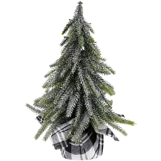 Northlight 9.5" Unlit Mini Silvery Pine Downswept Artificial Christmas Tree Set 6 Northlight 9.5" Unlit Mini Silvery Pine Downswept Artificial Christmas Tree Set - Image 4