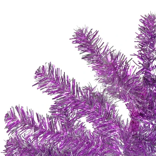Northlight 3ft. Unlit Metallic Purple Tinsel Artificial Christmas Tree 5 Northlight 3ft. Unlit Metallic Purple Tinsel Artificial Christmas Tree - Image 3