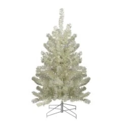 Northlight 3ft. Unlit Metallic Platinum Tinsel Artificial Christmas Tree