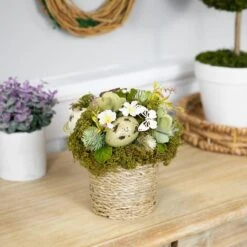Northlight 7" Wooden Mixed Floral & Easter Egg Artificial Arrangement -Northlight D827019S 2