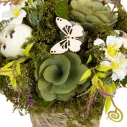 Northlight 7" Wooden Mixed Floral & Easter Egg Artificial Arrangement -Northlight D827019S 5