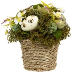 Northlight 7" Wooden Mixed Floral & Easter Egg Artificial Arrangement -Northlight D827019S 6